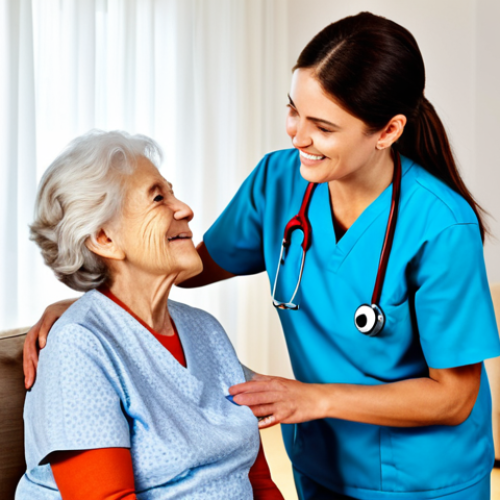 Home 21 Dedicated Caregiver**
"A compassionate and professional caregiver, fully clothed in appropriate attire for elder care (e.g., comfortable scrubs or uniform), gently assisting a senior woman with Alzheimer's in a bright and cheerful living room. The scene emphasizes connection and empathy. Safe for work, appropriate content, modest, family-friendly, perfect anatomy, natural proportions, well-formed hands, proper finger count, natural body proportions, professional photography, high quality."
**