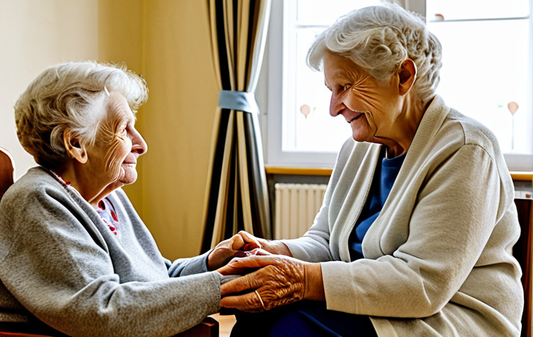 치매관리사 면접에서 실수하지 않는 법 - Image Prompt 1: Empathy in Connection**