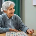 치매관리사 경력 개발 계획 세우기 - **Prompt for an image depicting cognitive stimulation through non-pharmacological therapy:**
    "A ...