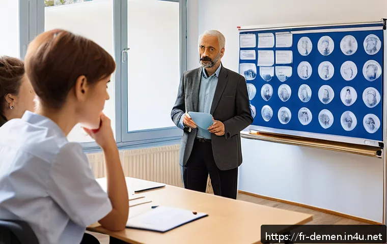 치매관리사 자격증 해외 인증 여부 - A professional international dementia care training classroom scene in France, featuring a diverse g...