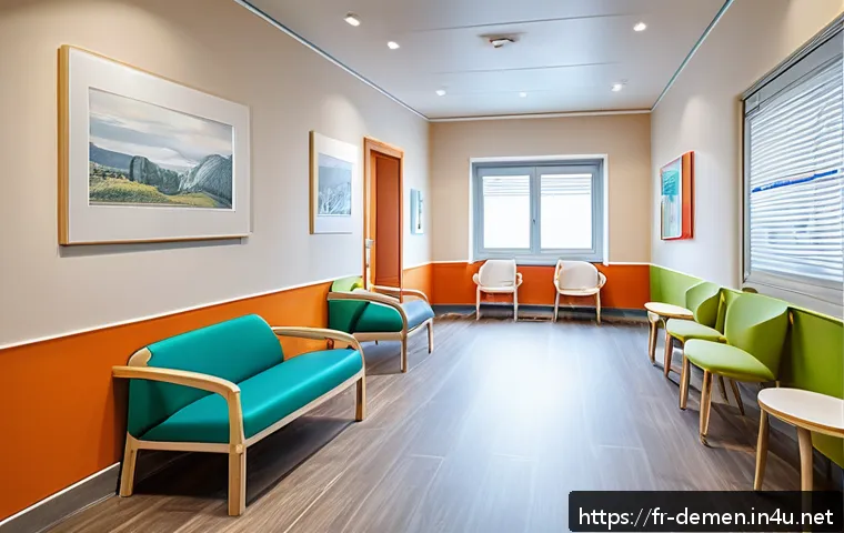 치매관리사로서 전문성을 높이는 방법 - A warm, bright care facility room designed for elderly dementia patients, featuring clear visual cue...